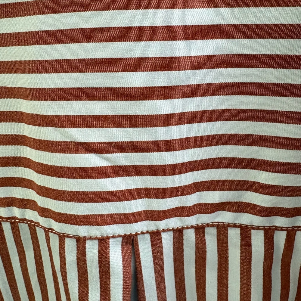 New. Maeve women’s brown and blue button down. Striped Button-Up Shirt - Picture 4 of 4